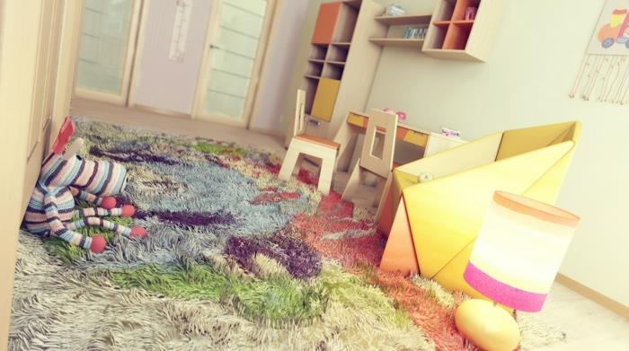 χαλί παιδικό δωμάτιο χρωματιστά παιδιά παίζουν άνετα