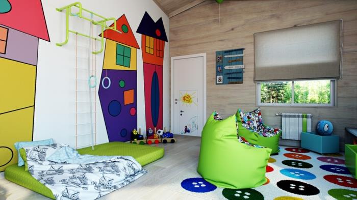 χαλί παιδικό δωμάτιο χρωματισμένο εσωτερικό σχέδιο πολύχρωμο παιδικό χαλί