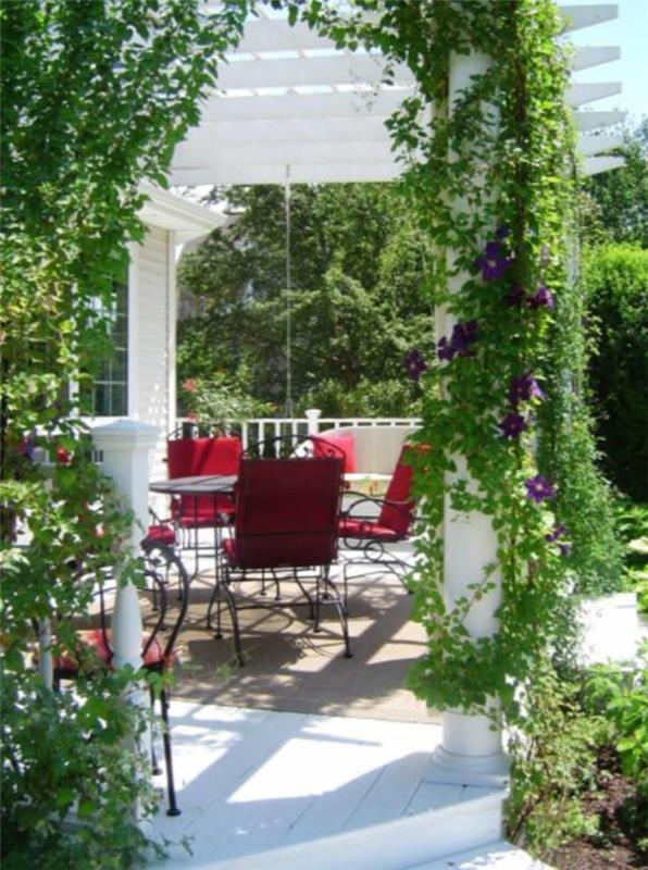 Δημιουργήστε βεράντα βεράντα στέγες τζάκι φύτευση επίπλων κήπου