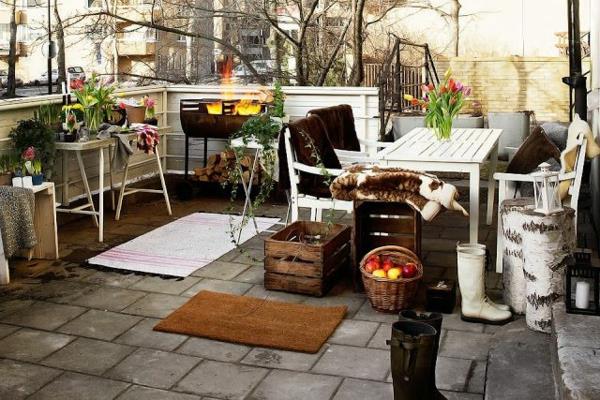 εικόνες σχεδιασμού ταράτσας χειμερινός κήπος βεράντα στήσιμο βεράντα έπιπλα τζάκι