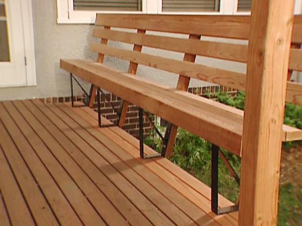 Σχεδιασμός βεράντας diy ξύλινος πάγκος