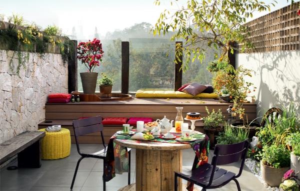 σχεδιασμός βεράντας μοντέρνα μπαλκόνια φυτά σαλόνι έπιπλα φτιάξτε μόνοι σας
