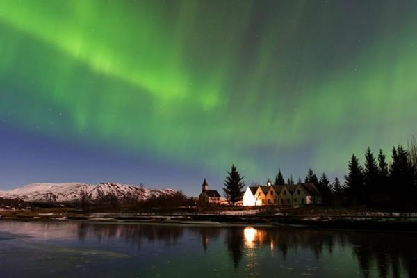 Thightvellir εθνικό πάρκο Ισλανδία δείτε το βόρειο σέλας