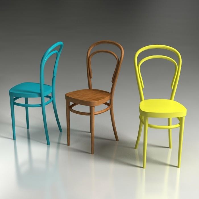 καρέκλες thonet σχεδιασμός κλασικά πολύχρωμα χρώματα λυγισμένο ξύλο μασίφ ξύλο