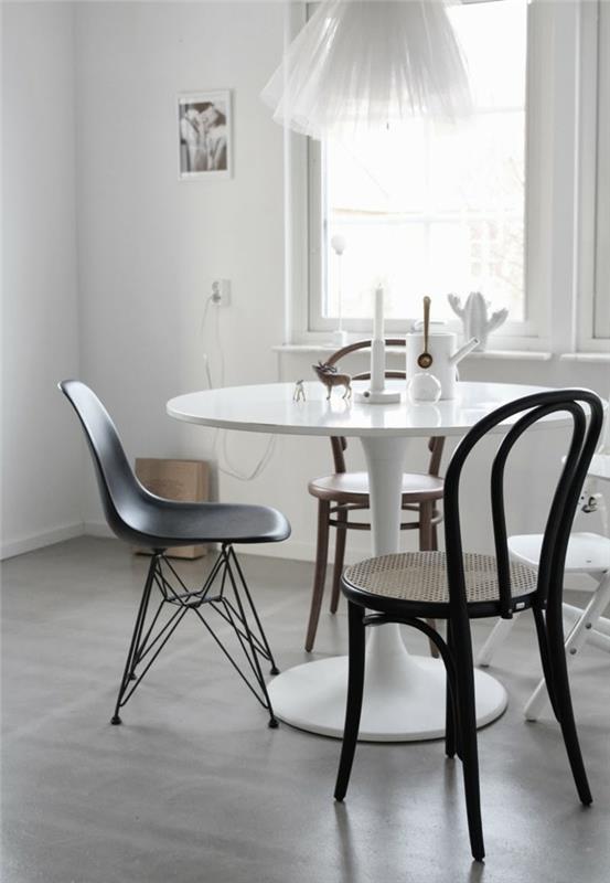 καρέκλες thonet έπιπλα κουζίνας στρογγυλή τραπεζαρία πλαστική σκανδιναβική διαβίωση