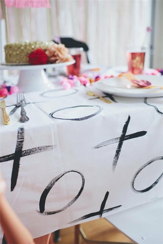 tic tac toe τραπεζομάντηλο diy ιδέες