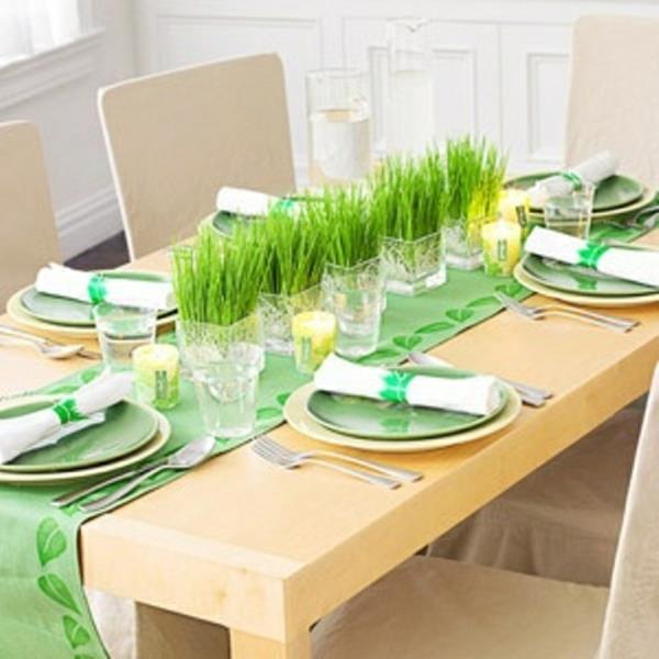 τραπέζι πράσινο γρασίδι ντεκό