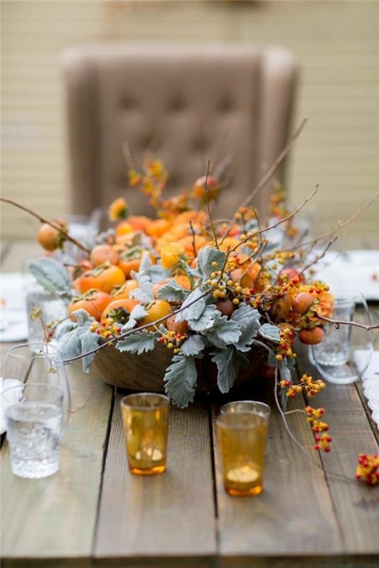 διακοσμήσεις τραπέζι γάμος παντρευτείτε τον φθινοπωρινό γάμο τον Οκτώβριο κακί φρούτα