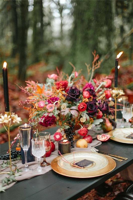 διακοσμητικά τραπέζια γάμος παντρευτείτε τον φθινοπωρινό γάμο τον Οκτώβριο ρομαντικά
