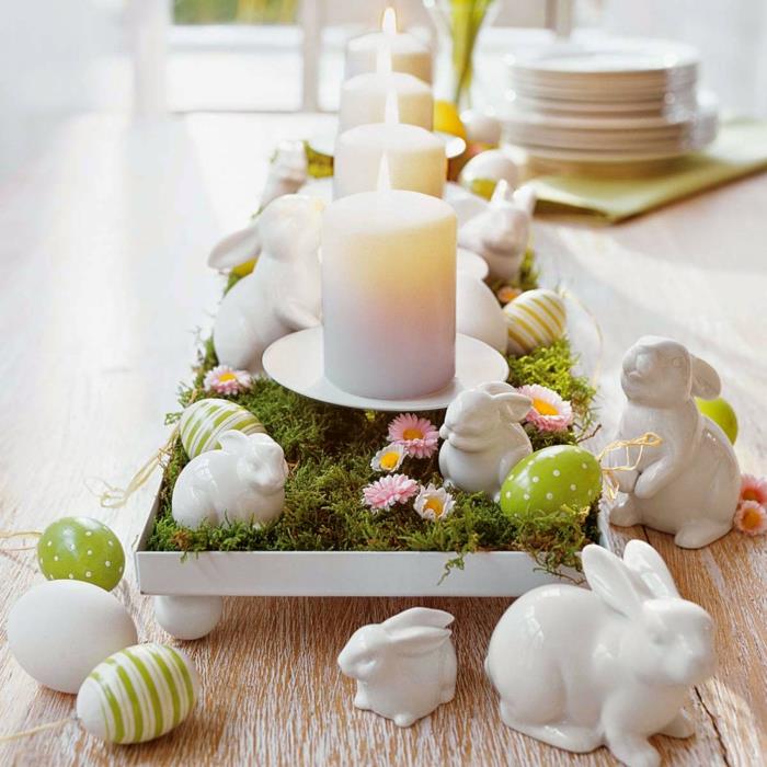 διακοσμητικά τραπέζια Πασχαλινά κεριά Πασχαλινά λαγουδάκια διακοσμητικά αντικείμενα