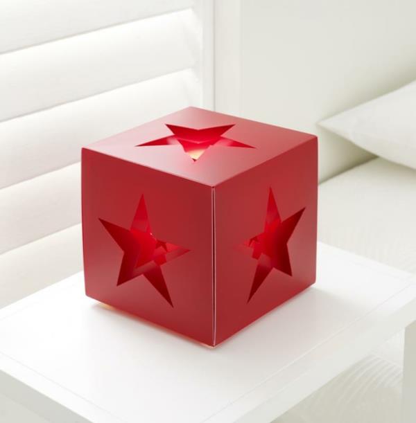 επιτραπέζιο φωτιστικό άνετο αστέρι φωτιστικό διακοσμητικό κόκκινο τετράγωνο