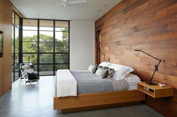 επιτραπέζια φωτιστικά κρεβάτι πλαίσιο ξύλο τοίχος ξύλο υφές