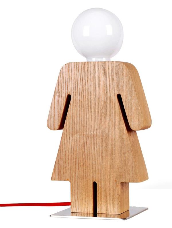 επιτραπέζια φωτιστικά φωτιστικά δαπέδου σχεδιασμός κομοδίνο φωτιστικό κορίτσι ξύλο