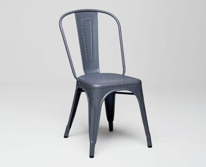 καρέκλα tolix σε γκρι έπιπλα σχεδιαστών