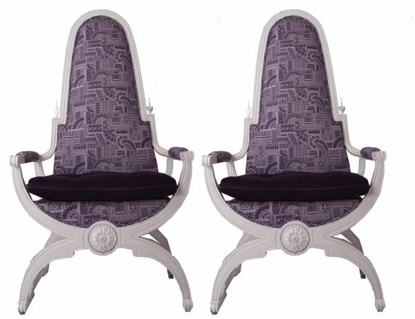 υπέροχες καρέκλες καρέκλες θρόνου μοβ