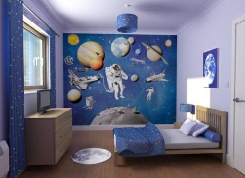 υπέροχες ιδέες επίπλωσης για δωμάτια αγοριών όπως στο διάστημα
