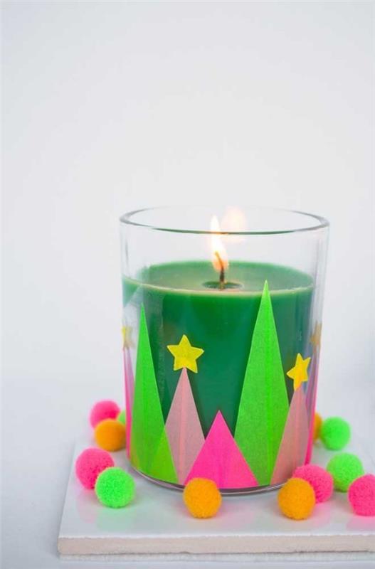 υπέροχα κεριά Χριστούγεννα σε ποτήρι