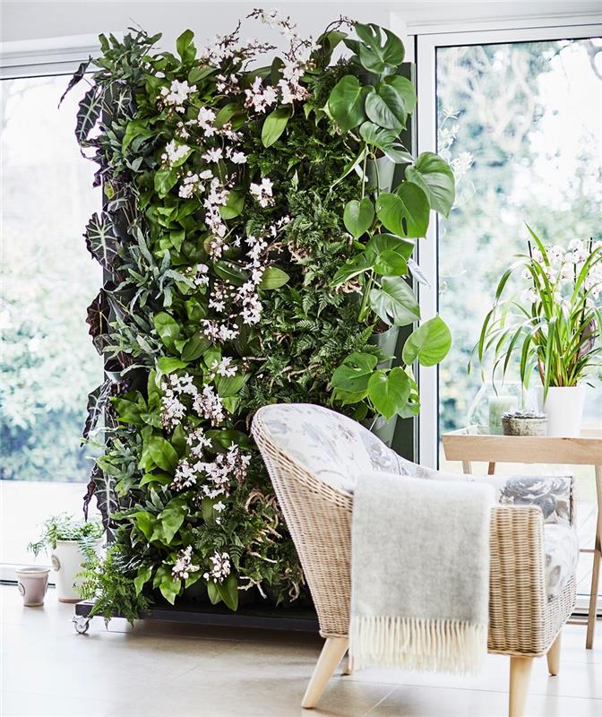 υπέροχο γλυπτό φυτών σχεδιασμός πράσινου τοίχου