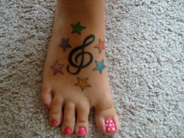 τατουάζ τατουάζ στο πόδι σημείωση αστέρια