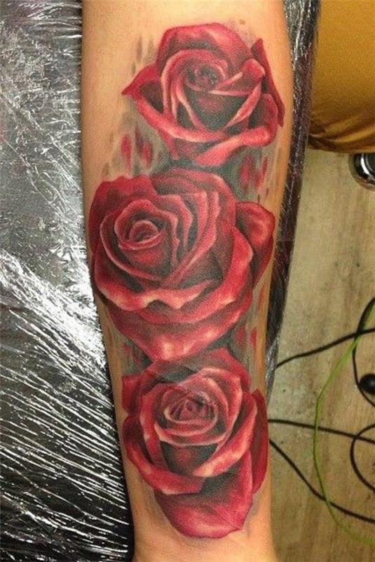 εικόνες τατουάζ αντιβραχίου μοτίβα κόκκινα τριαντάφυλλα
