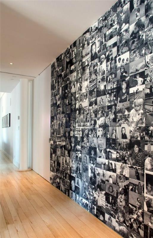 υπέροχη ασπρόμαυρη σχεδίαση τοίχου σπιτικές ιδέες χρώματα τοίχου φωτογραφίες διάδρομο