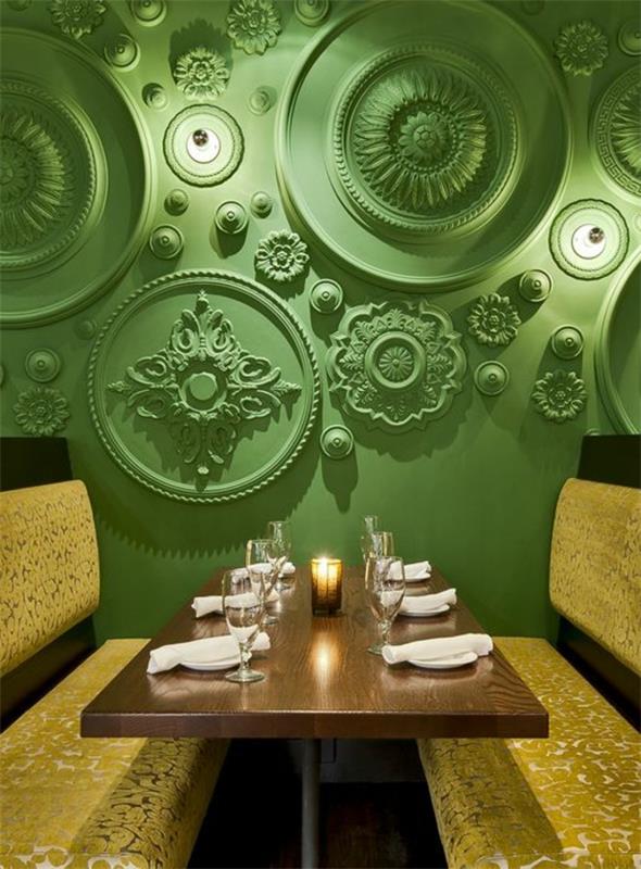 ζωντανές ιδέες χρώματα τοίχου σχεδιασμός τοίχου πράσινο κλασικό