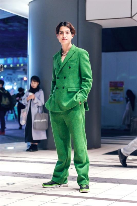 υπέροχο πράσινο κοστούμι - τάσεις της μόδας street fashion