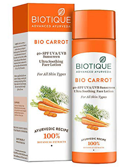 Biotique Bio morkų veidas & amp; Kūno saulės losjonas