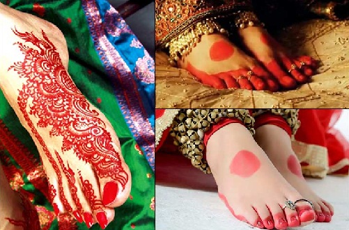 Tradicinis bengalų Mehndi dizainas kojoms