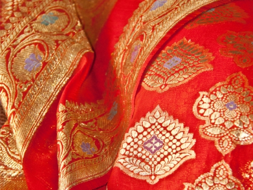 Koyu Kırmızı Varanasi Saree