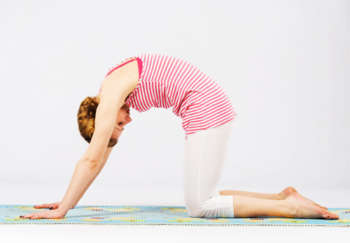 Cat Pose joga kaklo ir pečių skausmui malšinti