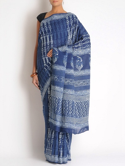 „Indigo-ecru Saree“ dizainas