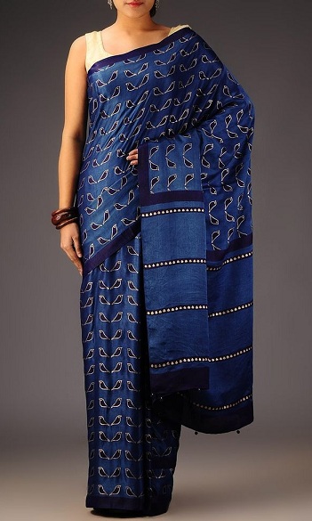 Indigo šilkas Saree