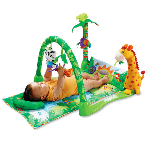 Žaislai 1 metų kūdikiui - Fisher Price Rain Forest muzikinė sporto salė