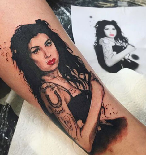 Amy Winehouse tatuiruočių dizainas 5