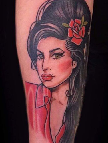 Amy Winehouse tatuiruočių dizainas 6
