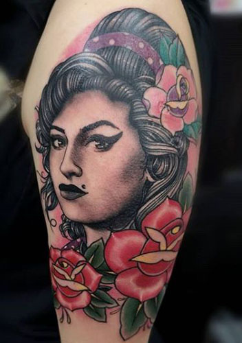Amy Winehouse tatuiruočių dizainas 9