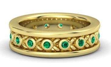 Auksinis smaragdo žiedas vyrams