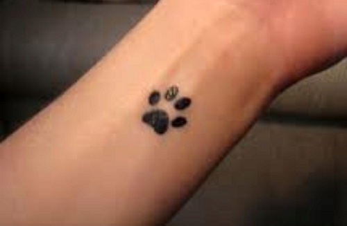 Šuns pėdsakų tatuiruotės dizainas