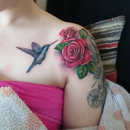 Kolibrio tatuiruotės dizainas 7