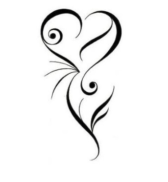 Abstrakti širdies tatuiruotė