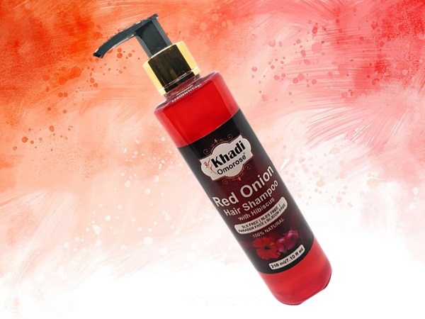 Khadi raudonųjų svogūnų šampūnas su hibisku
