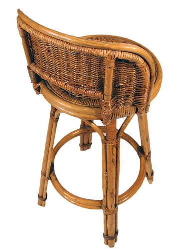 Bambuko baro kėdė su pintomis sėdynėmis