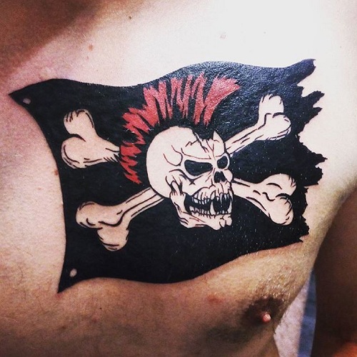 Piratų vėliavos tatuiruotės dizainas