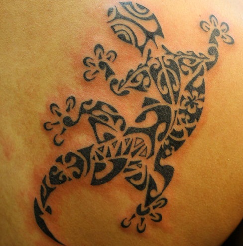 Gecko Polinezijos tatuiruotė