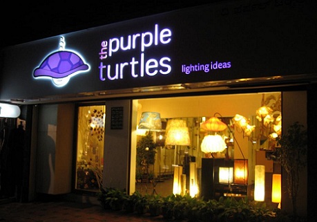 Purpurinių vėžlių butikai Bangalore