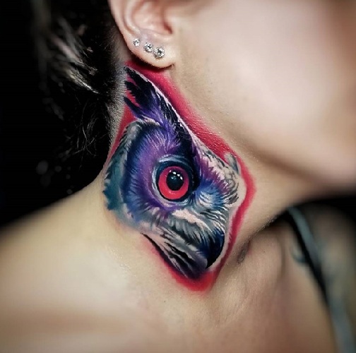 Paukščių tatuiruotės dizainas kaklui