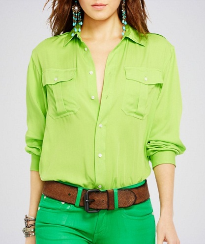 Papūgos žali moteriški marškinėliai