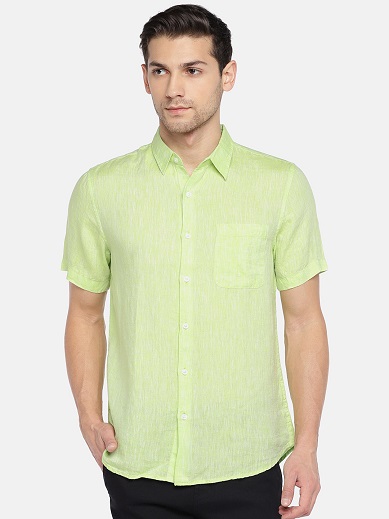 Žalios lininės spalvos marškinėliai