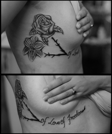 rožių ir lelijų tatuiruotė